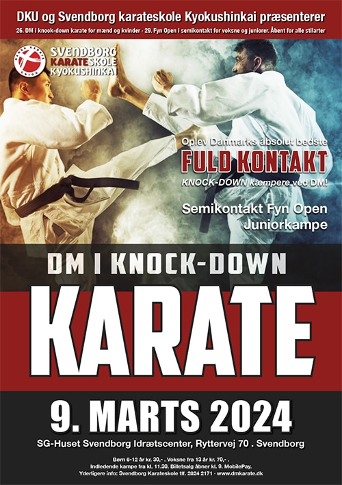 DM i knock-down karate i SG-Huset Svendborg 9. marts 2024